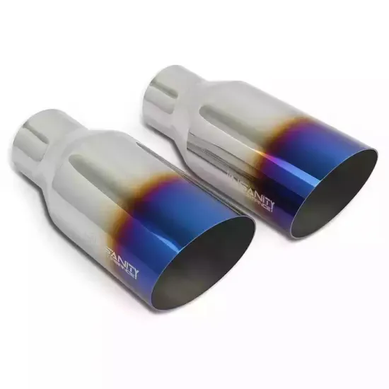 Blue Burnt Tip Stainless Steel Universal Car Exhaust Pipe