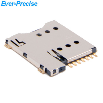 Push-Push Micro SIM Card Connector SMT Sockets H=1.35MM