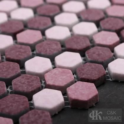 Purple Mix Textured Glass Mosaic Tile