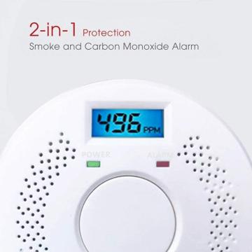 Pantalla LED al por mayor alarma de humo fotoeléctrica hogar co combinación detector de humo y monóxido de carbono