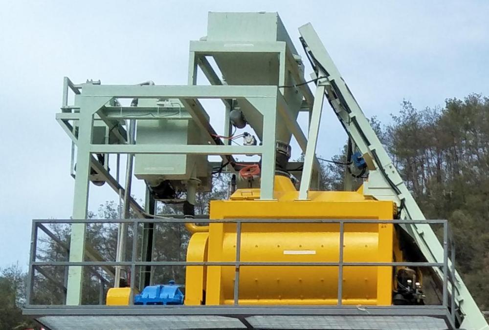 HZS50 self loading cement ready concrete mixing plant