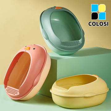 Cartoon semi enclosed cat litter box