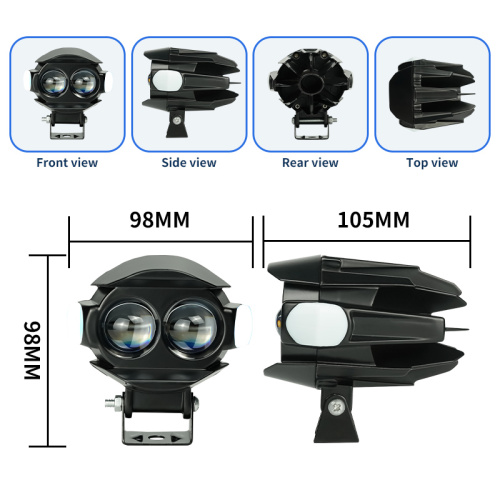 24W High Brightness Motorcycle Headlights Led Spot Lights