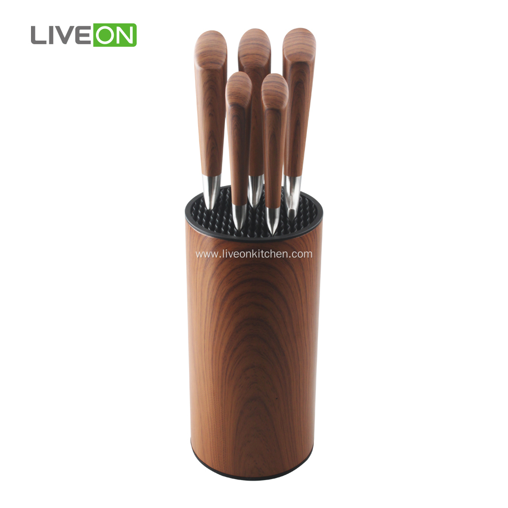 6 pcs Kitchen Knife Set Decal Wood Pattern