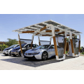 Single row coverage Carport assembly by solar panels