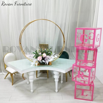 Luxury Gold Rectangle 8 Seater Marble Dining Set for Kids' Wedding Party in Dubai