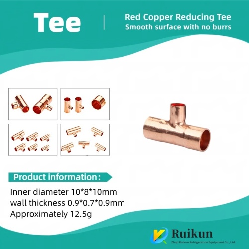 Tee de cobre marino duradera para sistemas de tuberías de agua de mar