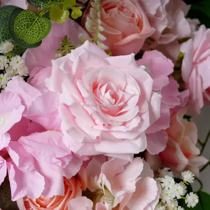 Romantic Country Wedding Flower Arrangement with Decorative Simulation Baby Breath Pampas