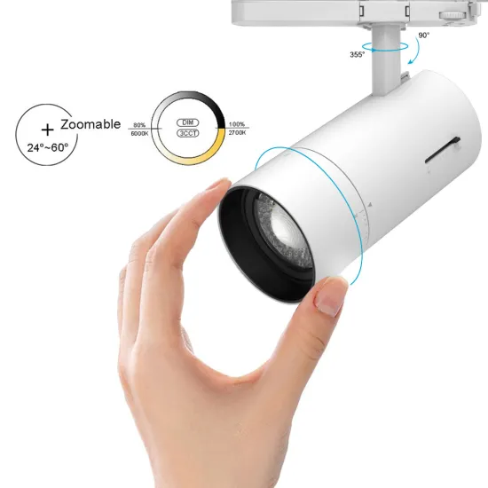 360° Dimmable COB LED Track Light with Adjustable Focus for Clothing Stores