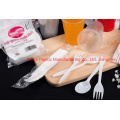 White Color Disposable PP Plastic Fork and Napkin Set