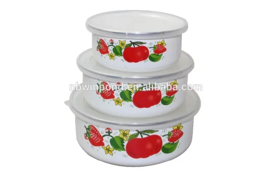 new style fruit printing enamel ice bow set, carbon steel large metal bowl