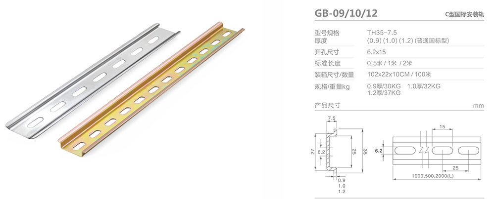 GB Series TH35-7.5 Steel Din Rail