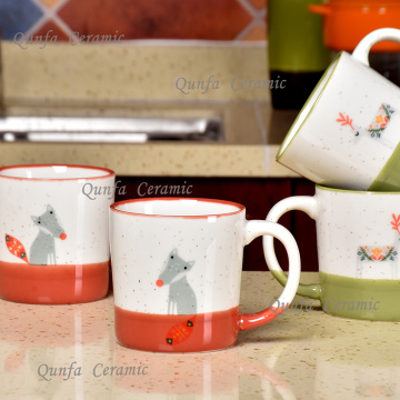 Custom Handle printed design couple ceramic mug