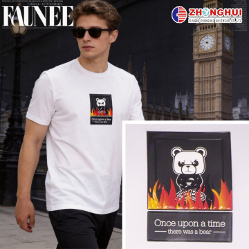 Cartoon Bear Gradient Print Tee