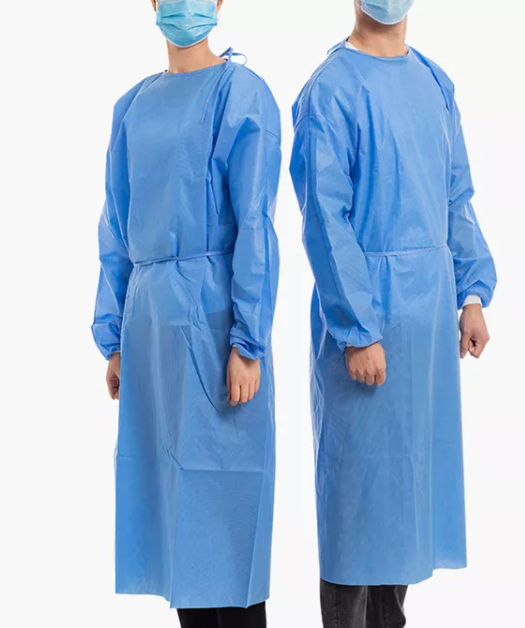 Vestido de isolamento azul médico