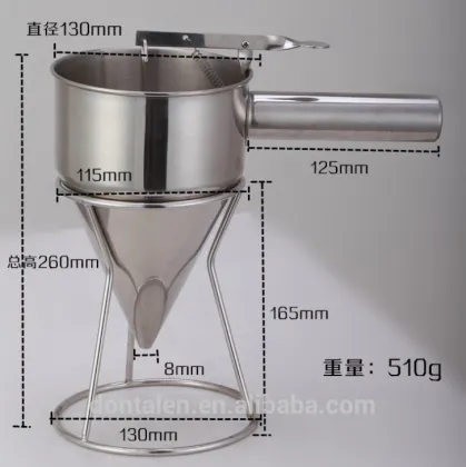 Update International Stainless Steel Donut Maker Piston Batter Funnel