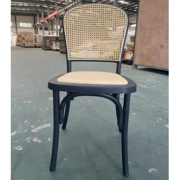 Sedia da pranzo per matrimoni in plastica in plastica di rattan