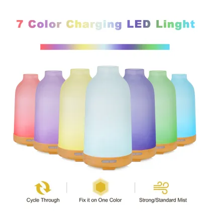 Glass Cap Wood Base 100ml Essential Oil Diffuser