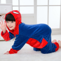 Spiderman design mjuk flanell barn huva pyjamas