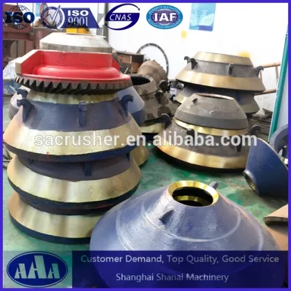 Terex Finlay rock cone crusher spare parts high manganese steel cone crusher casting mantle and concave bowl liner