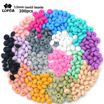 12MM 200pcs/lot Silicone lentil Beads Silicone BPA Free DIY Charms Newborn Nursing Accessory Teething Necklace Teething Toy