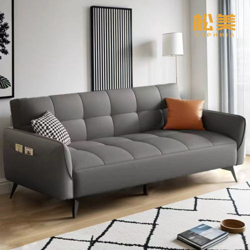 Перезаряжаемый кожаный раскладной диван-кровать, устойчивый к кошачьим царапинам