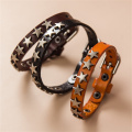 Punk -Stil echtes Leder Armband Essential Star Decor