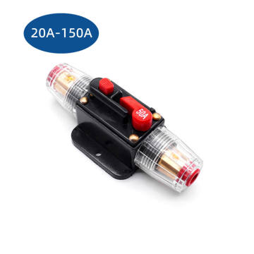 24V-48V DC Battery Circuit Breaker with Manual Reset Fuse Holder for Car Audio