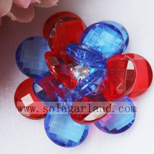 47MM Acrylic Transparent Two Tone Artificial Beading Flowers