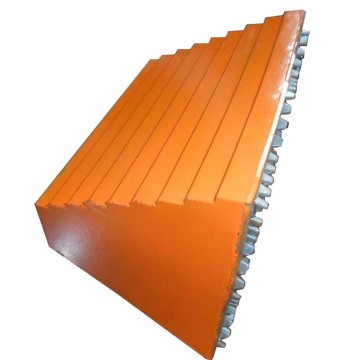 Orange Rubber Wheel Chock with Non-Slip Mat