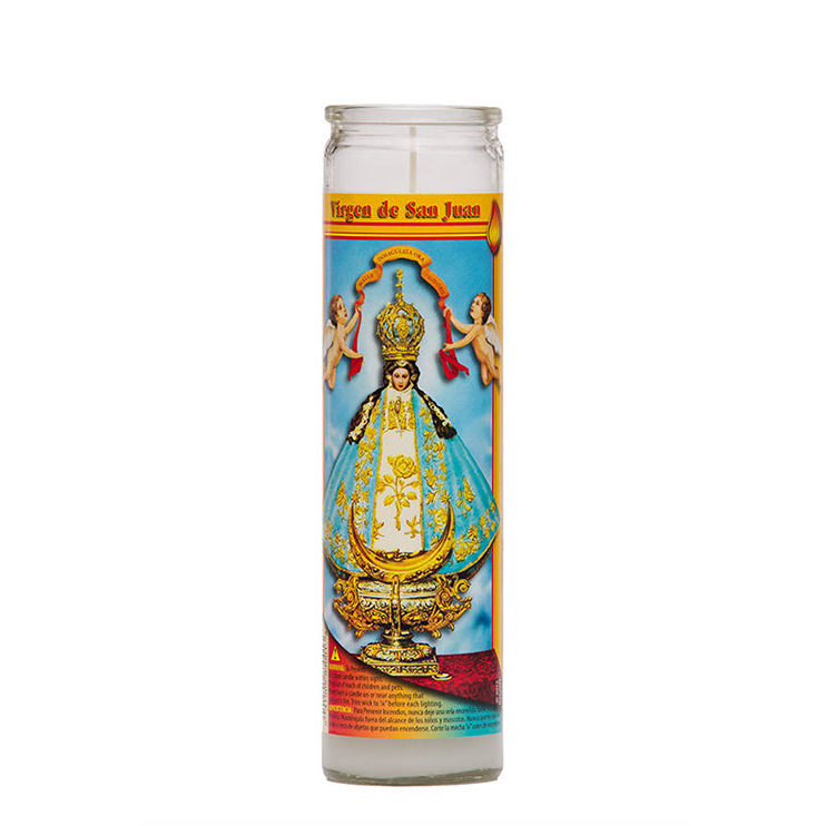 Velas religiosas mexicanas de 7 dias com adesivos personalizados