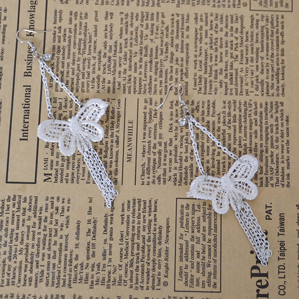 White Sexy Butterfly Lace Earring