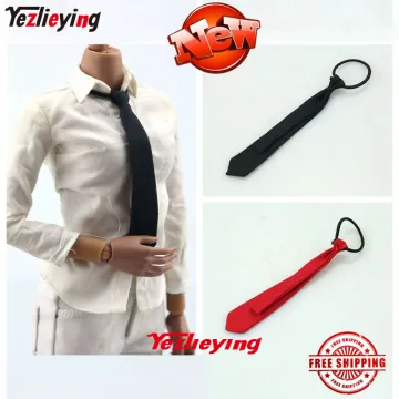 1/6 Scale Action Figure Accessory Elastic Ring Male/Female Figure Black/Red Tie Necktie Neckwear Models for 12 Inch Doll Body
