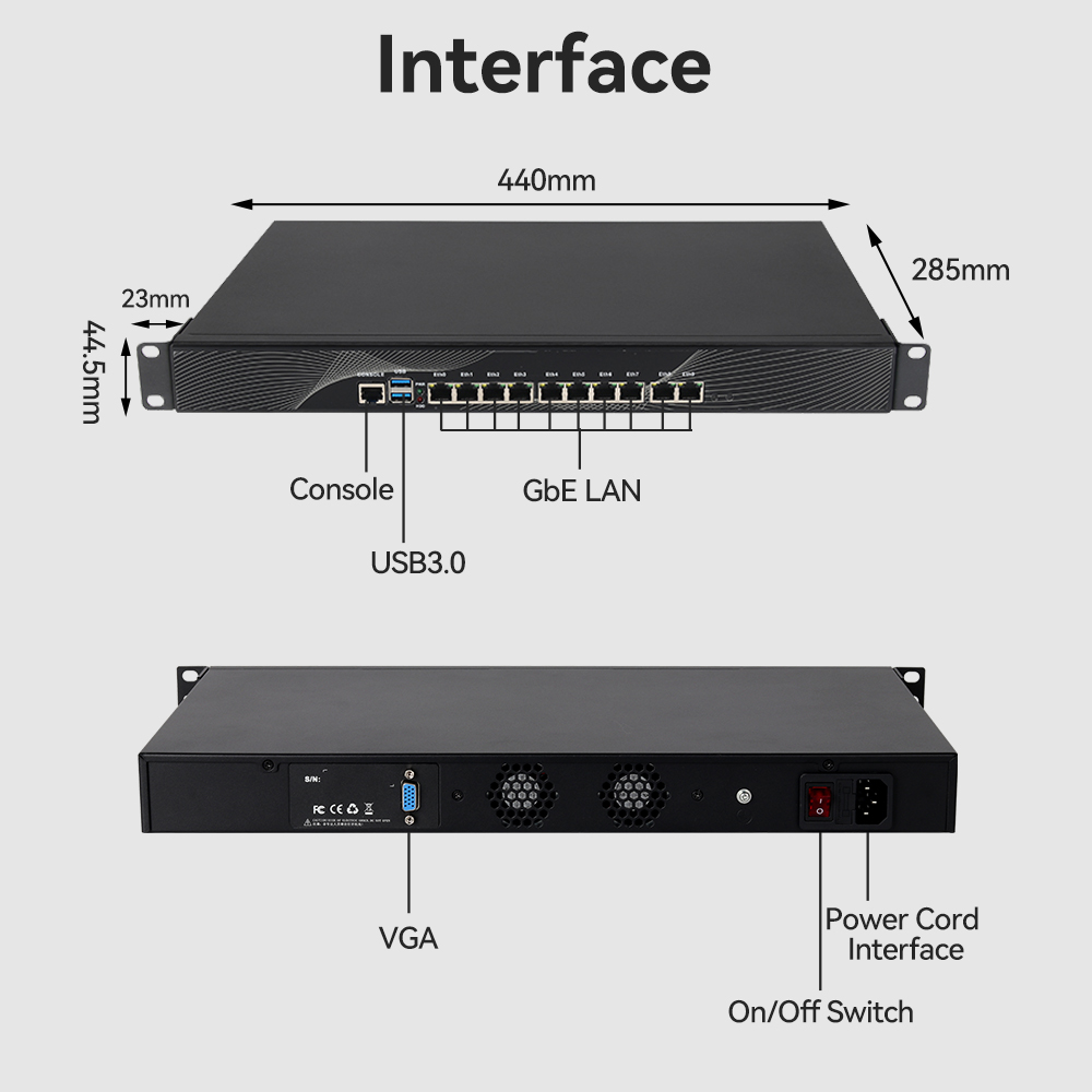 X86 4405U 10LAN Firewall Server