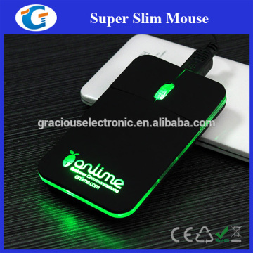 LED flat pc mouse computer mouse rectangular with retractable cable