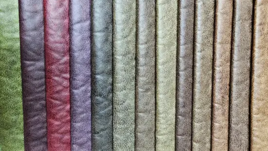 Polyester Upholstery Bronzed Leather Look Sofa Fabric