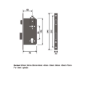 8550 Roller Lock Mortise de acero inoxidable