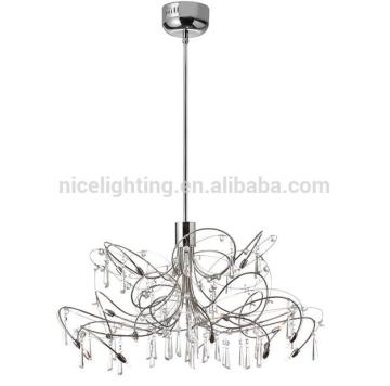 Low voltage big crystal chandelier with crystal hanging for hotel or home decoration
