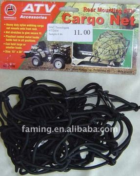 Heavy duty polypropylene webbing cargo net coated hooks