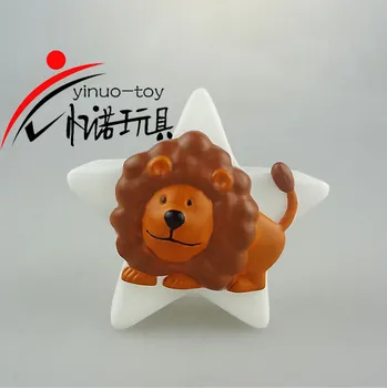 EN71 Eco-friendly PVC White Star with Brown Lion LED Toy