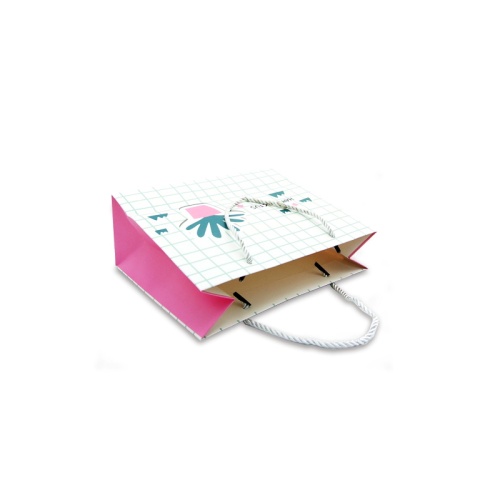 Portable paper shopping bag with handle