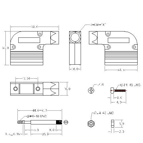 DBZAR-25XX2 2 D-SUB METAL HOODS,25P,RIGHT ANGLE, LONG SCREW