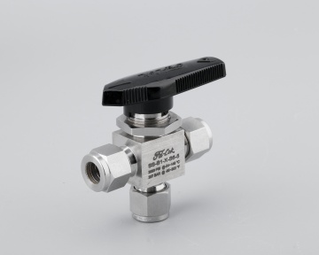 Válvula de bola de instrumento de acero inoxidable de alta calidad-Swagelok Tipo de tres vías