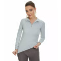 Damen Premium Grey Long Sleeve Equestrian Top