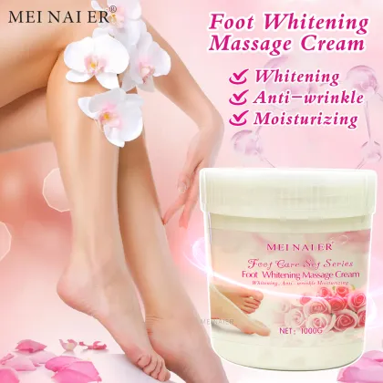 Organic Foot Whitening Massage Cream with Rose - Anti-Wrinkle Moisturizing Lotion for Foot Care