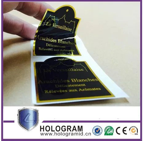 Custom printed metal wine bottle sticker label