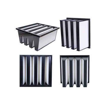 High-Capacity Plastic Frame V-Bank Type HEPA Air Filters for Cleanroom HVAC Systems