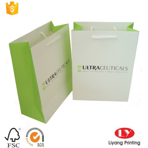 Custom paper cosmetic gift packaging shopping bag