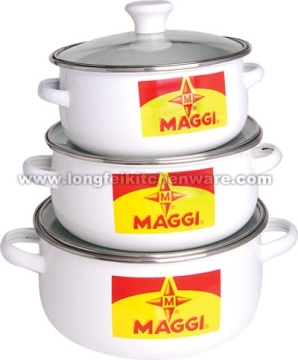 601DG enamel casserole with decal