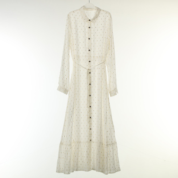 Solid Viscose Metallic Long Dress